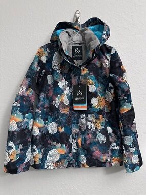 Smaining Floral Patterned Insulated Ski Jacket Womens Small NWT